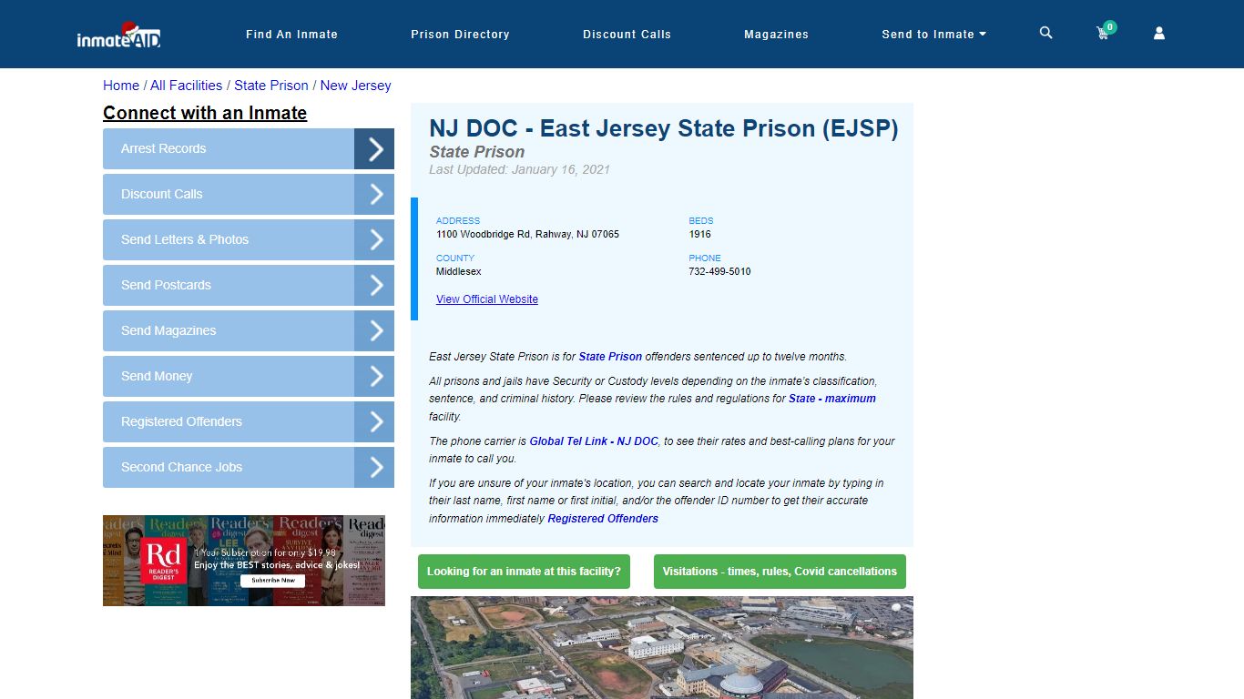 NJ DOC - East Jersey State Prison (EJSP) - InmateAid